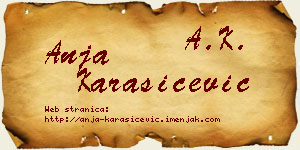 Anja Karašićević vizit kartica